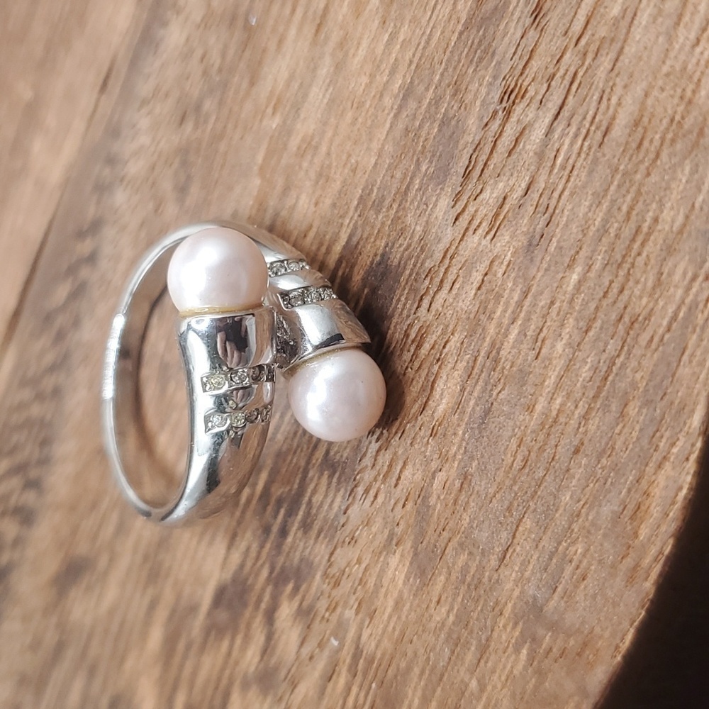 11.5‎ sterling pearl wrap ring R361